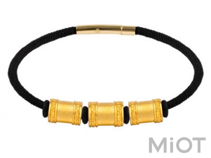 Золотий браслет Xiaomi LuckyME Gold  beads bracelet 17 см 2.1 г Black